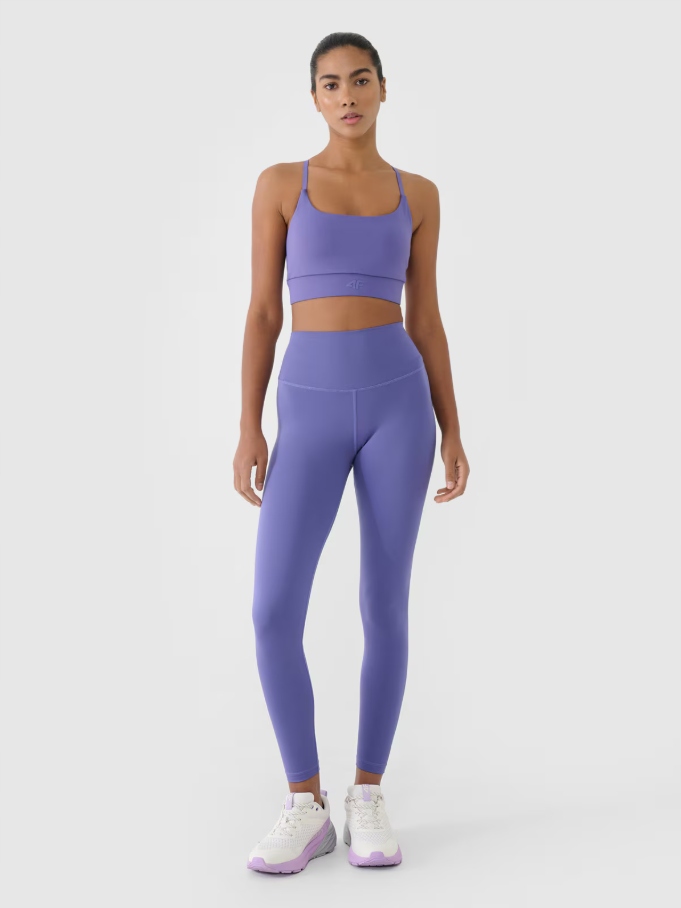 Dámské tréninkové legíny s vysokým pasem tmavě modré, velikost vel.