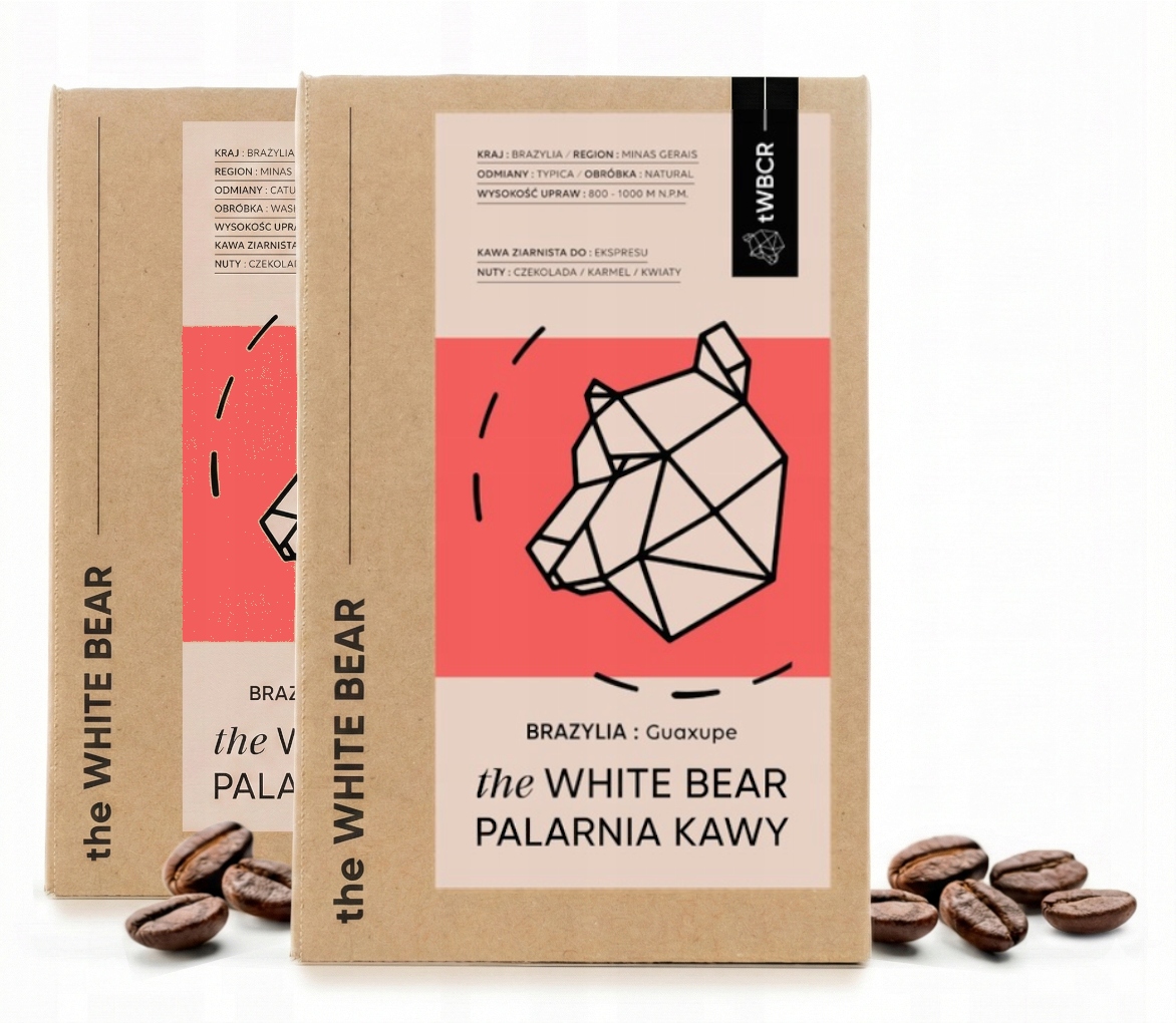Levně Sada 2 x káva káva Arabica The White Bear Brazil Guaxupe 1000 g