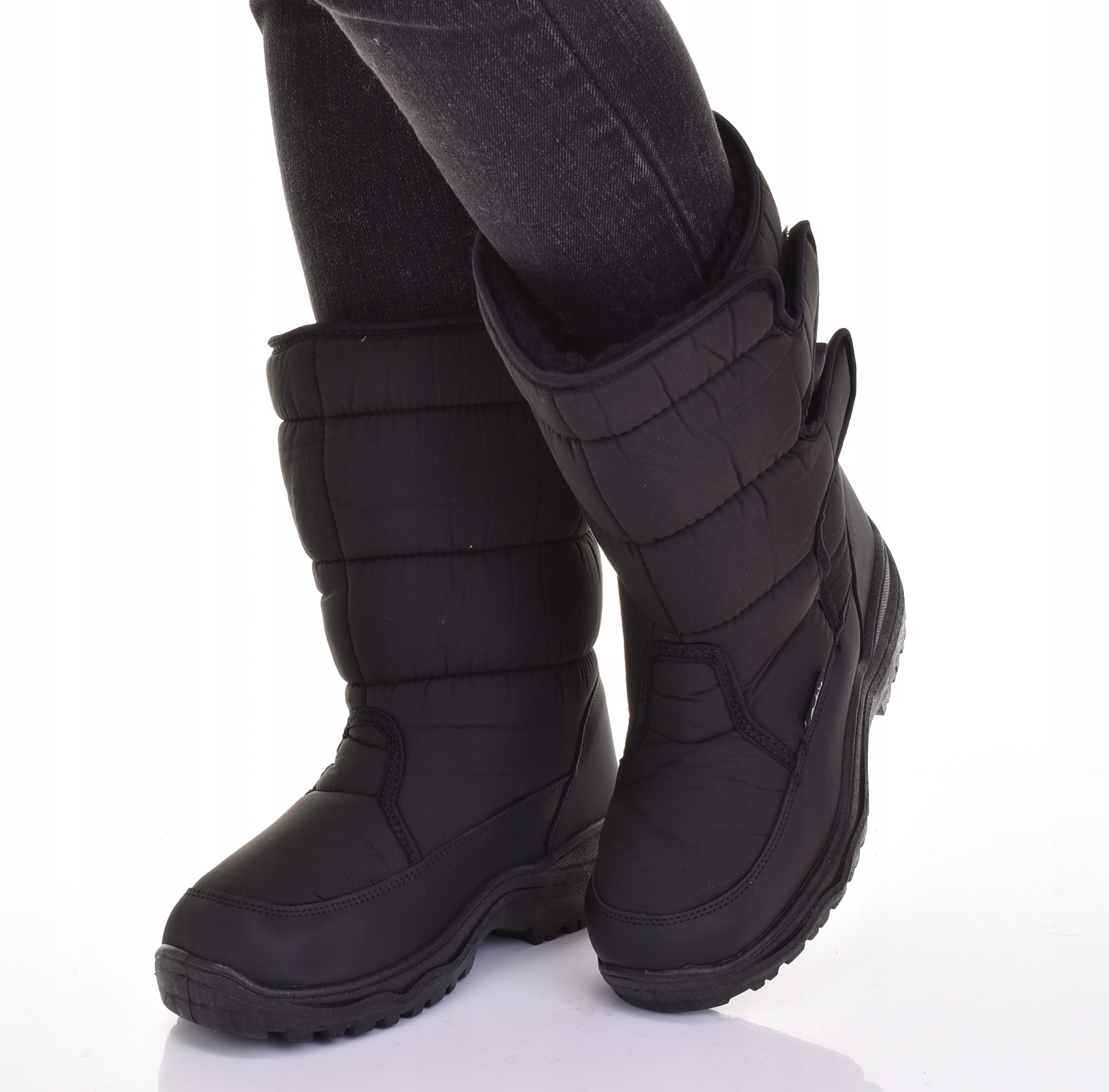 WYSOKIE ŚNIEGOWCE NA RZEPY DAMSKIE OCIEPLANE BUTY ZIMOWE CIEPŁE MODNE Stan opakowania oryginalne