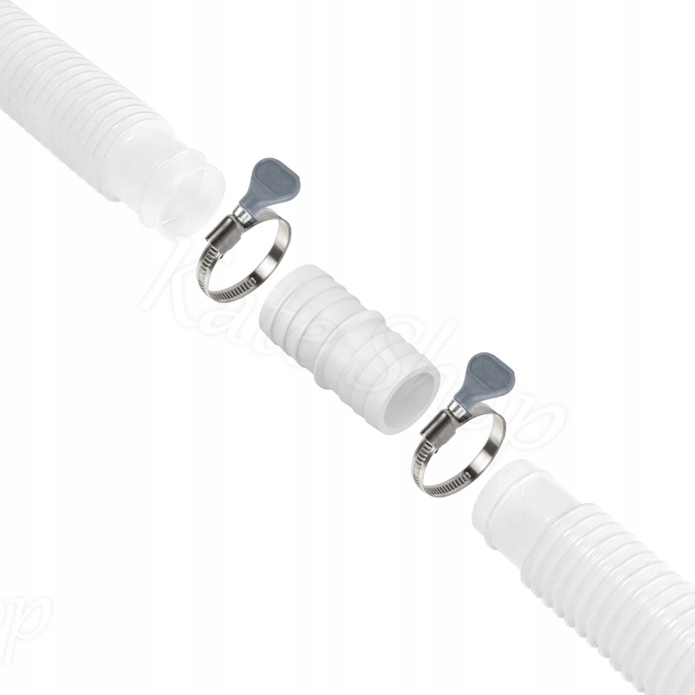 ZŁĄCZKA Łącznik Mufa do Rur Basenowych Basenu Bestway Intex 32mm + ZACISKI Długość (cm) 6.5