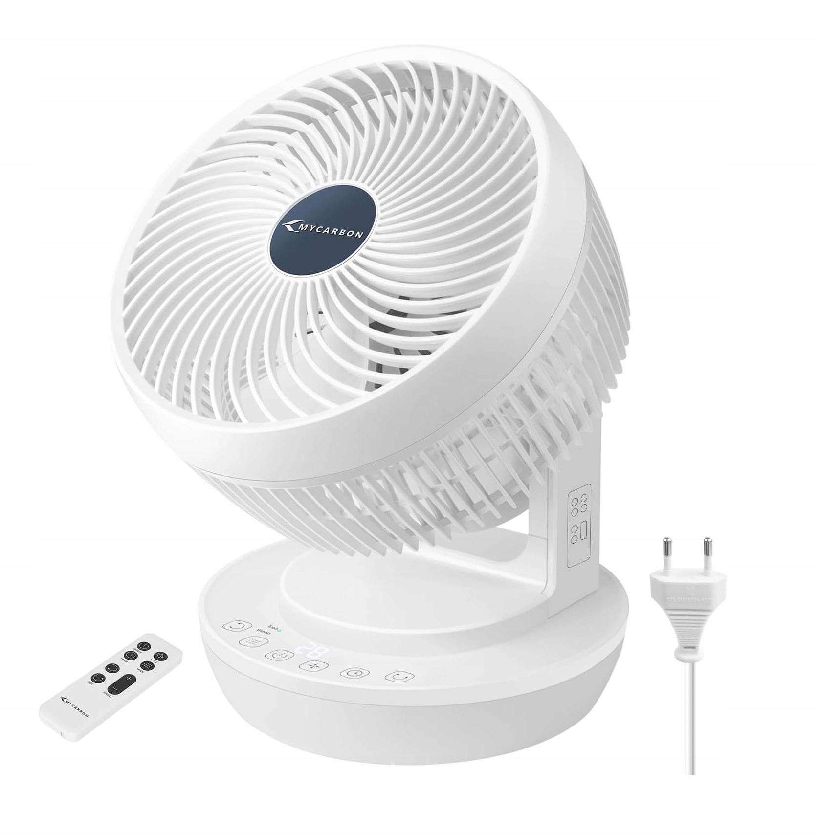Ventilátor Cirkulačný oscilačný otočný stolový tichý diaľkový ovládač