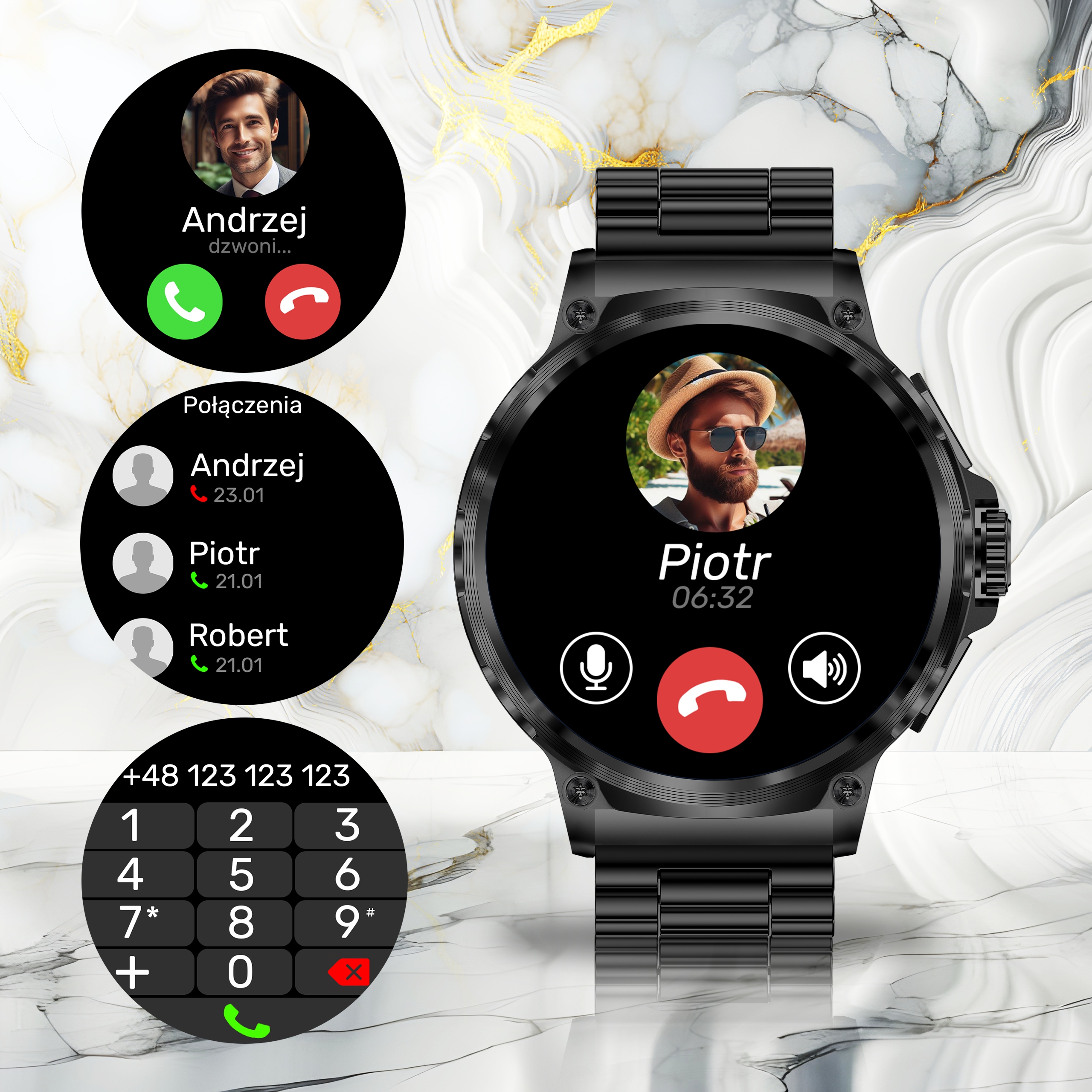 SMARTWATCH MĘSKI ROZMOWY ZEGAREK SPORTOWY SMART WATCH 710 mAh BATERIA PL Rodzaj smartwatch