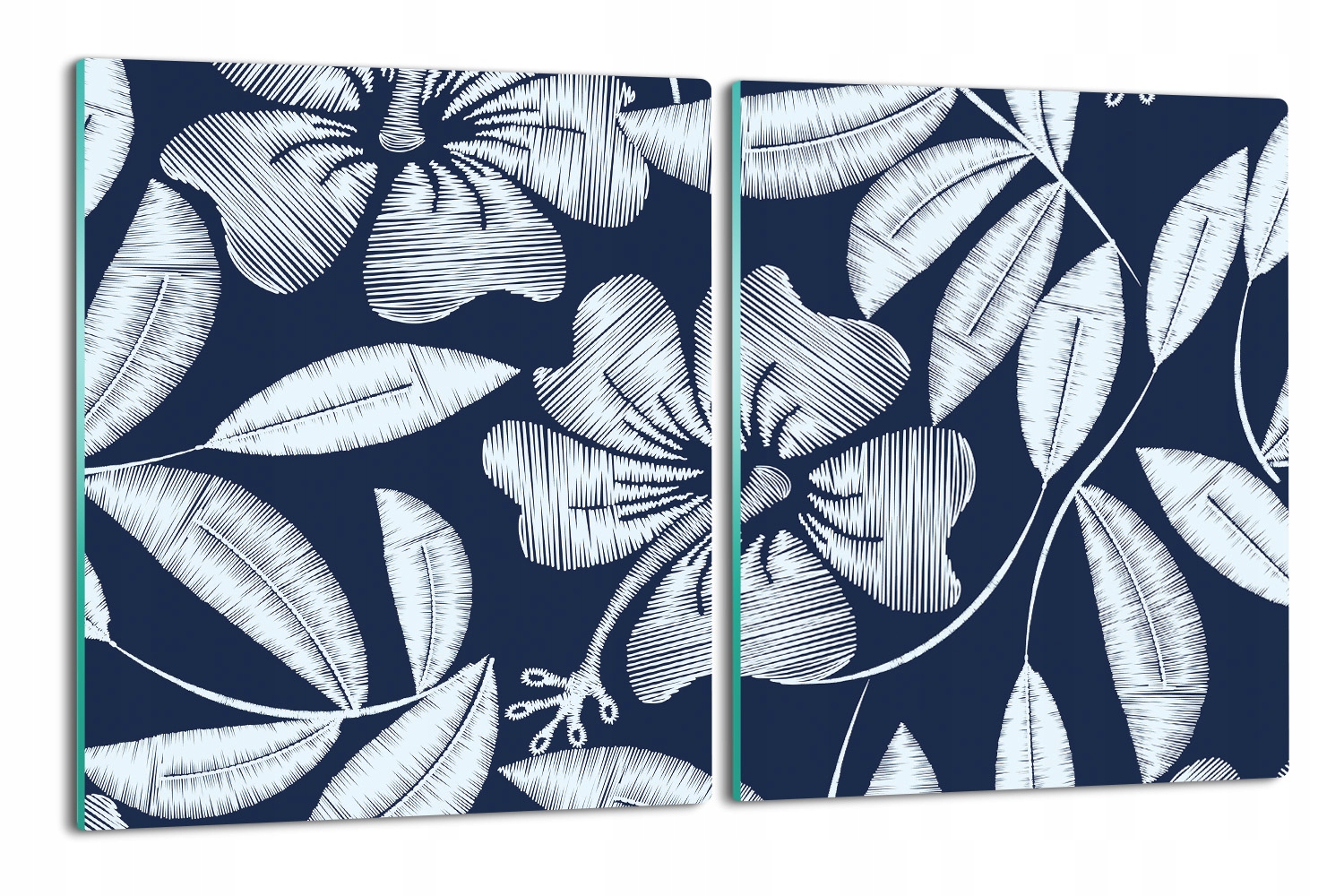 2x 40x52 splashback tisk s grafikou Hibiskus květiny