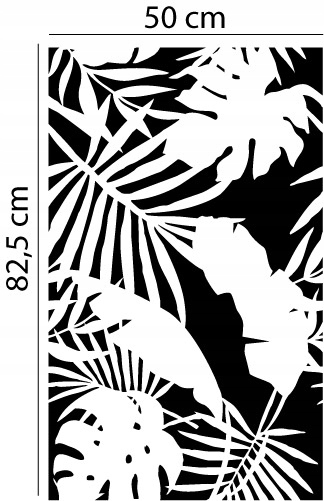 SZABLON MALARSKI WIELOKROTNY LIŚCIE TROPIKALNE Szerokość produktu 65 cm