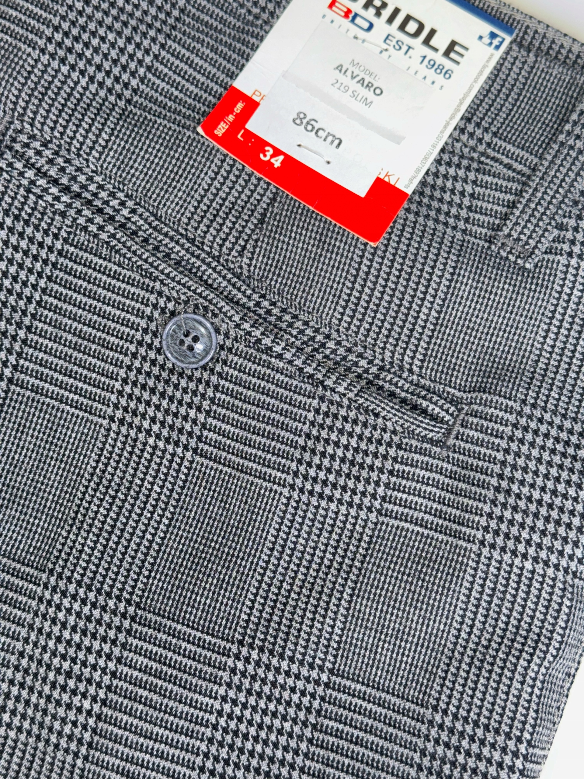 Bridle pánské kalhoty N219 slim, Alvaro bavlna, šedá, vel 104 cm, W41, L34