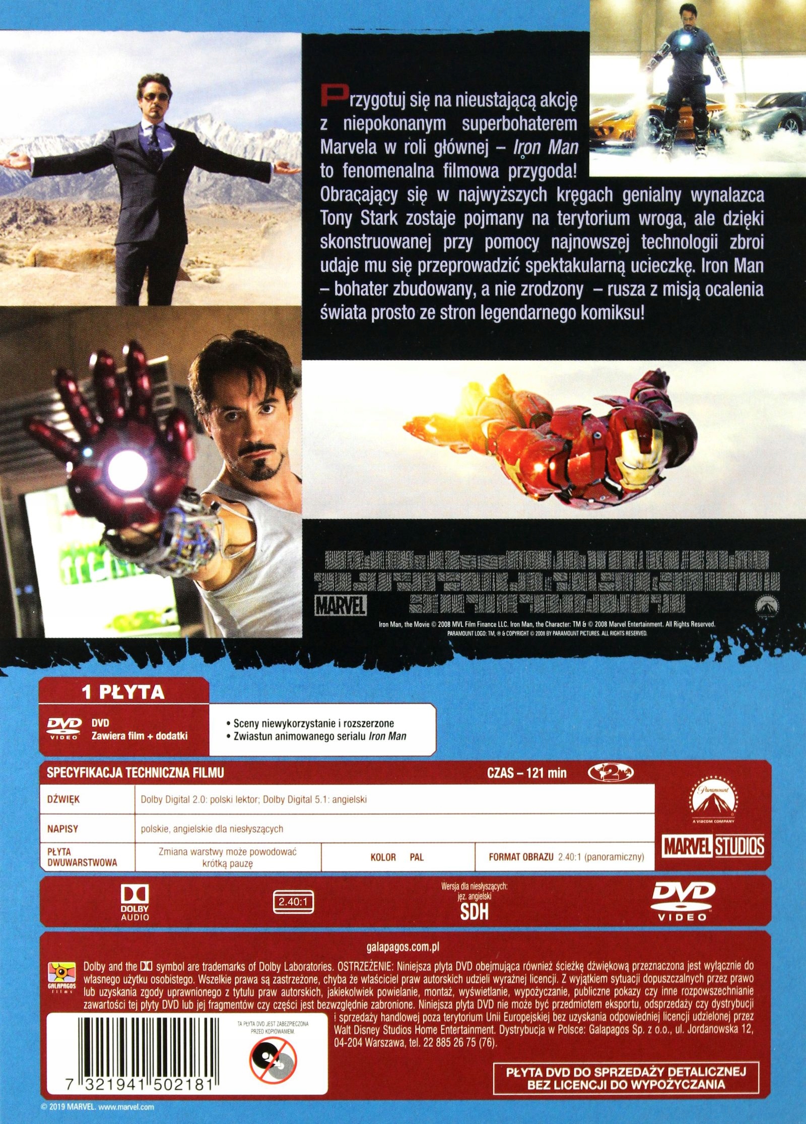 IRON MAN (DVD) Stan opakowania oryginalne