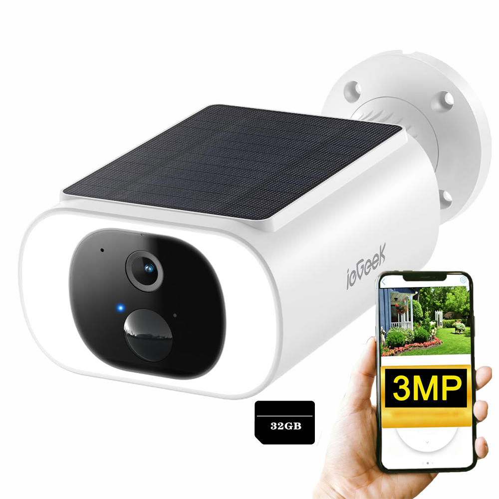 Solární Wifi Kamera 3MPX Inteligentní Venkovní Ip Bezdrátová S 32GB