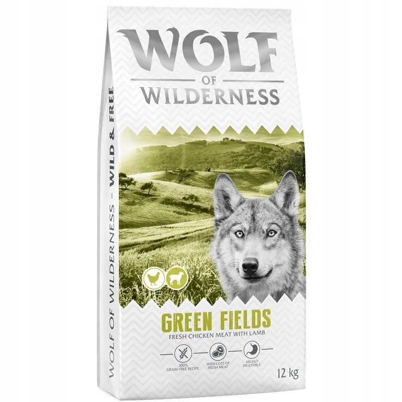 Wolf of Wilderness Adult „Green Fields”, jagnięcina 12kg