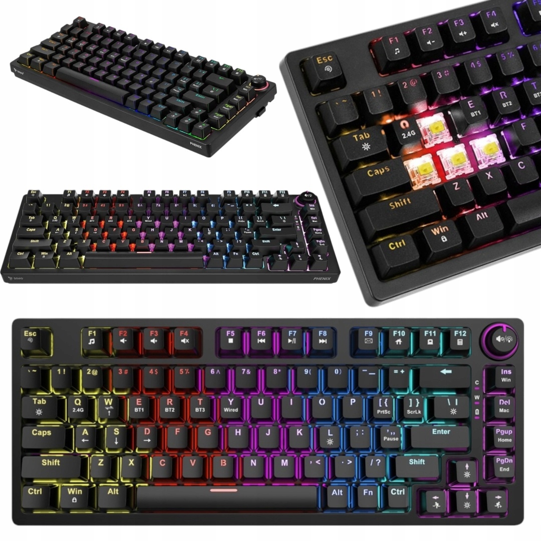 Klawiatura Gamingowa czarna Mechaniczna 60% Bezprzewodowa GateronYellow Pro