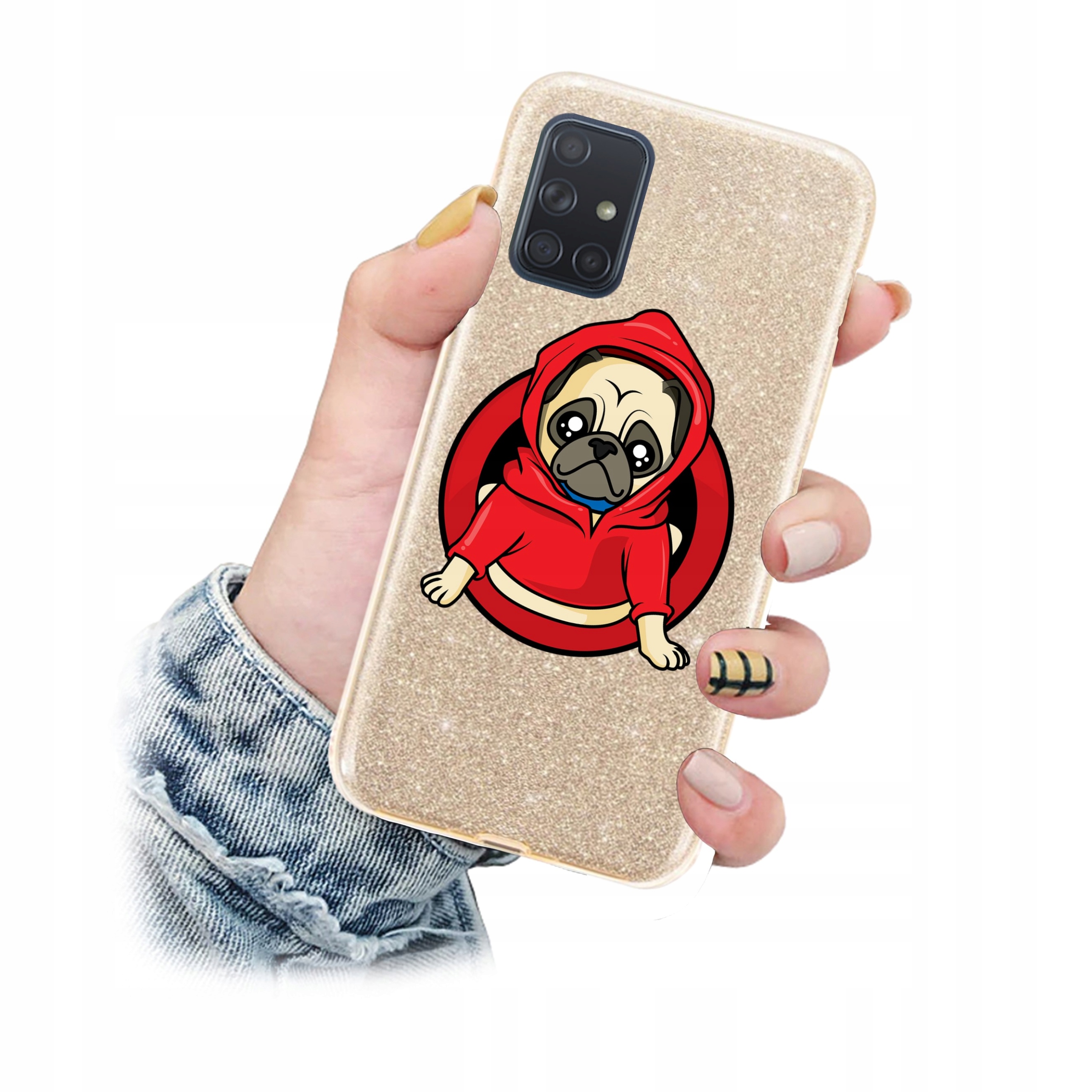 

Etui case Brokat 3w1 złoty do Samsung A51 wzory