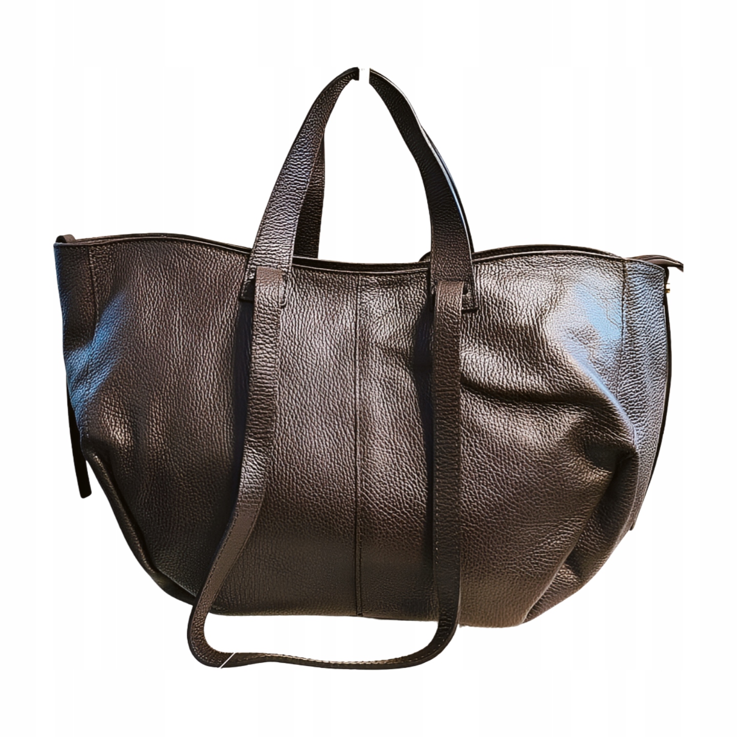 Laura Biaggi kožená taška typu shopper, hnědá