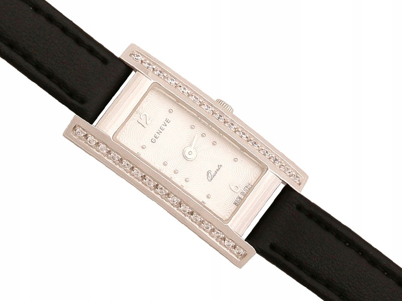 Dámské hodinky 585, kožený zirkony řemínek, elegantní a módní dárek pro ni
