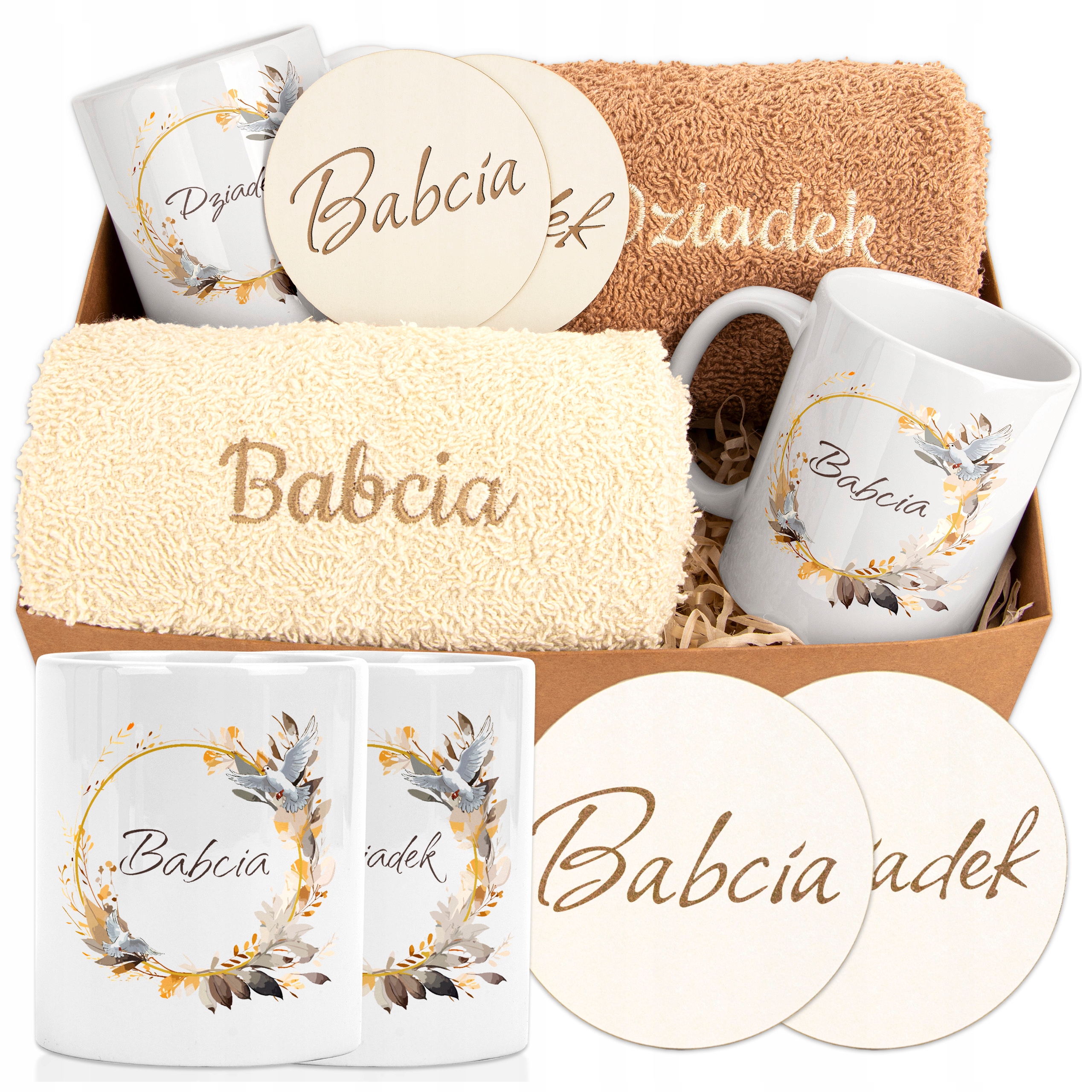 Dárek ke Dni babičky a dědečka pro prarodiče k Vánocům Ručníky Hrnky db