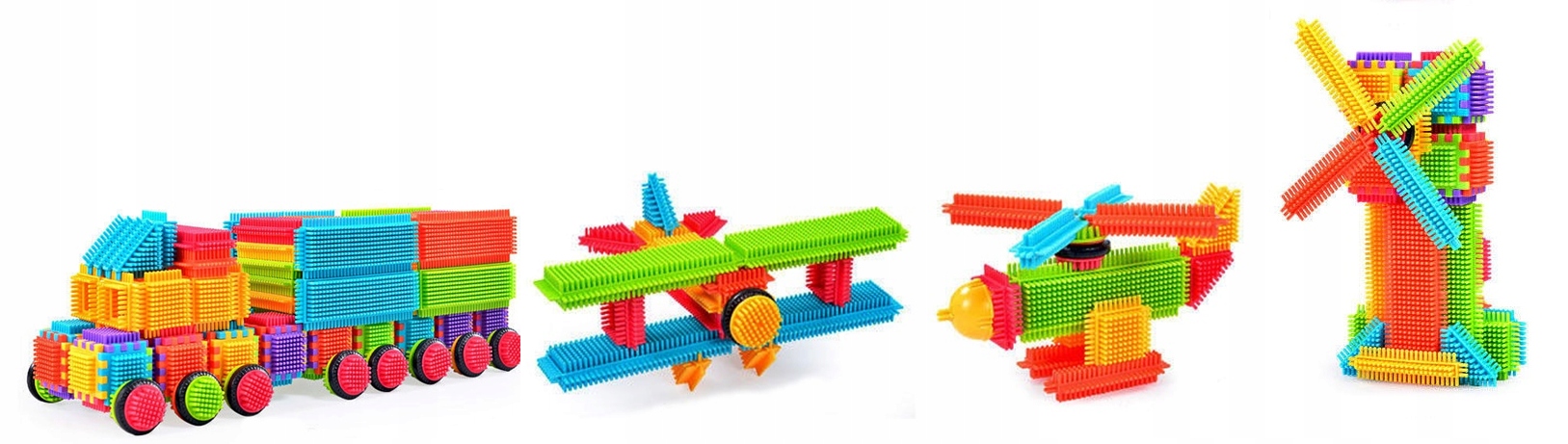 KLOCKI WAFLE EDUKACYJNE KONSTRUKCYJNE JEŻYKI 192el Typ jeżyki