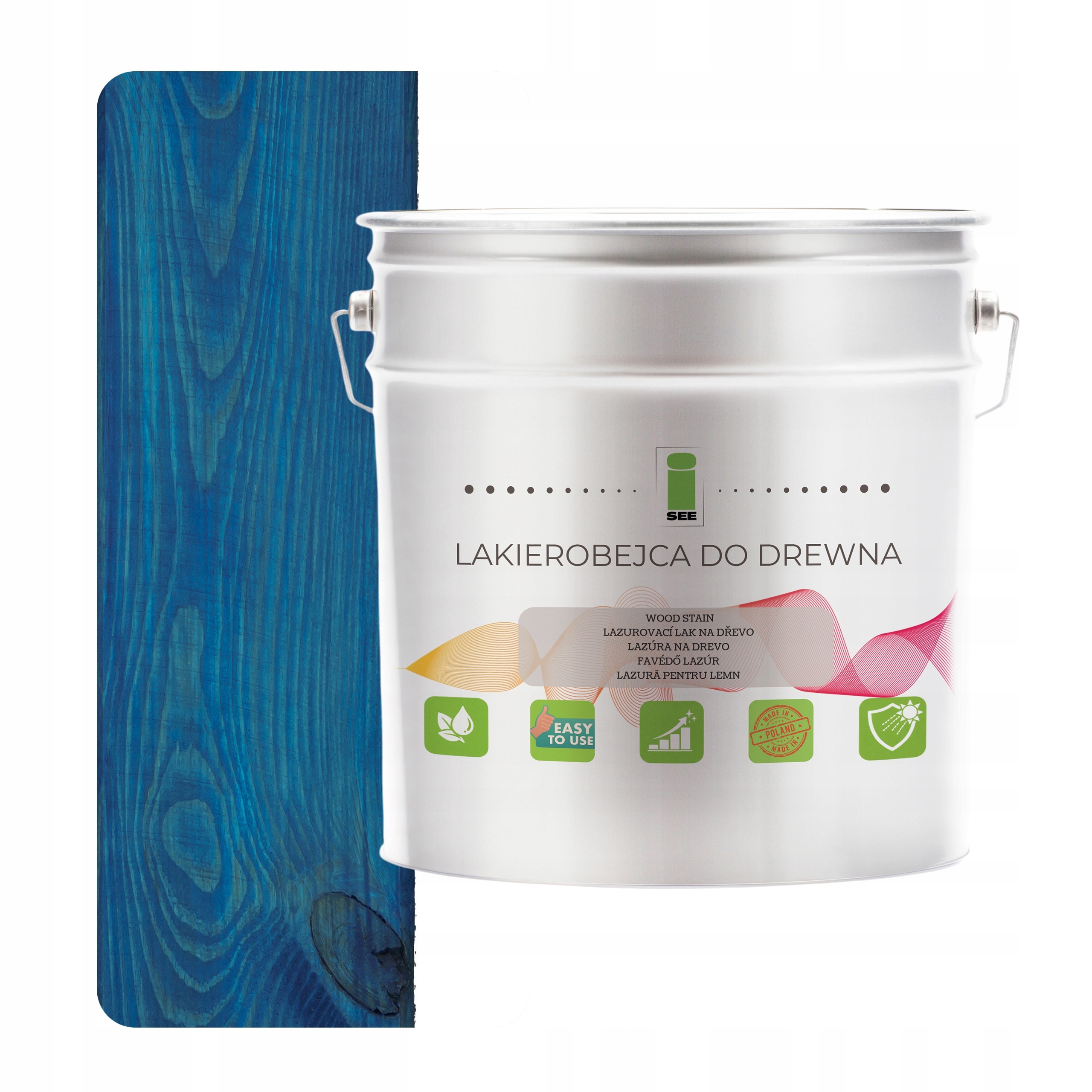 Lak na dřevo modrý hydrofobní satén bez zápachu 3v1 2,5L D120