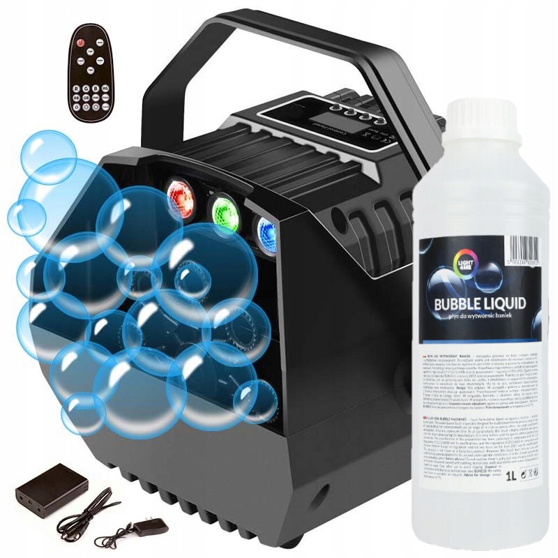 Výrobník Stroj Na Bubliny Bezdrátové Podsvícení Led Efekt Kapalina 1 L