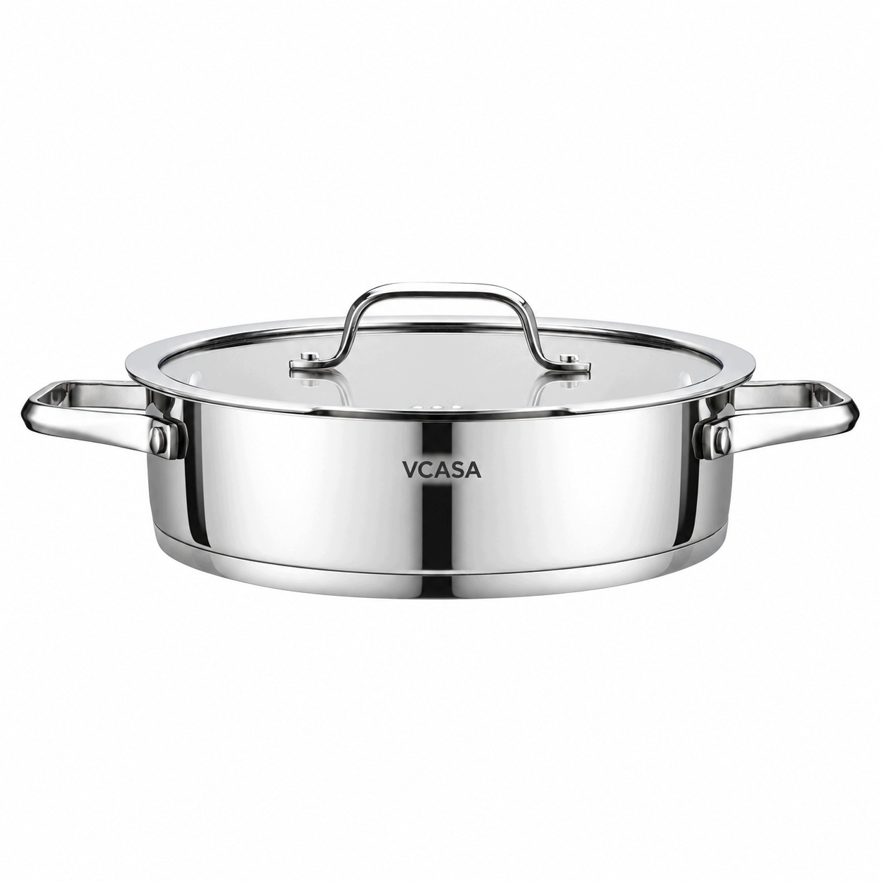 Hrnec Vcasa Amara 24 cm 2,9 l s víkem na cedění Nerezová Ocel 304