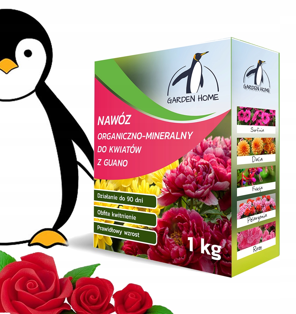 

Naturalny nawóz do róż pelargonii 1kg Guano