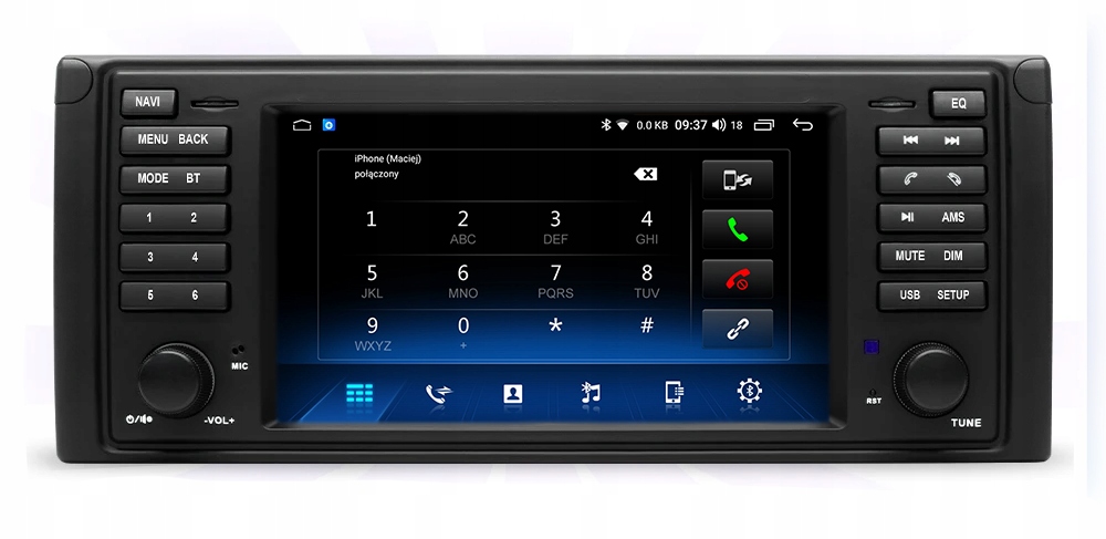 RADIO NAWIGACJA BMW E39 ANDROID CARPLAY DSP 4/64 Radio informacja RDS pasmo AM pasmo FM