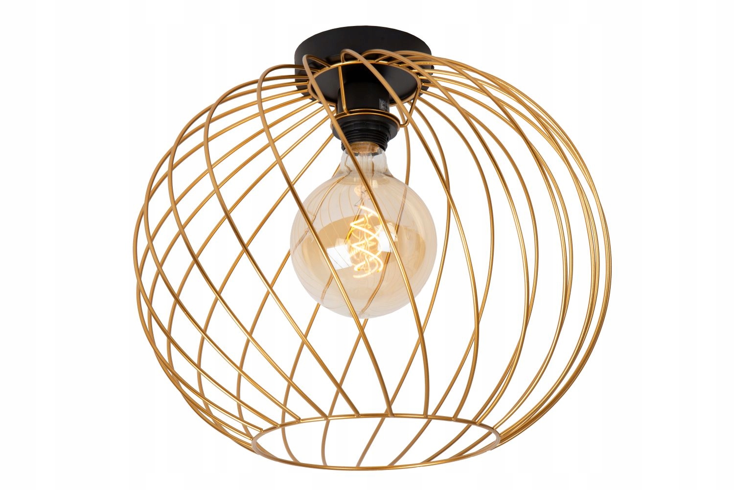 Stropná lampa zlatá čierna kovová drôtená okrúhla 40 cm Lucide