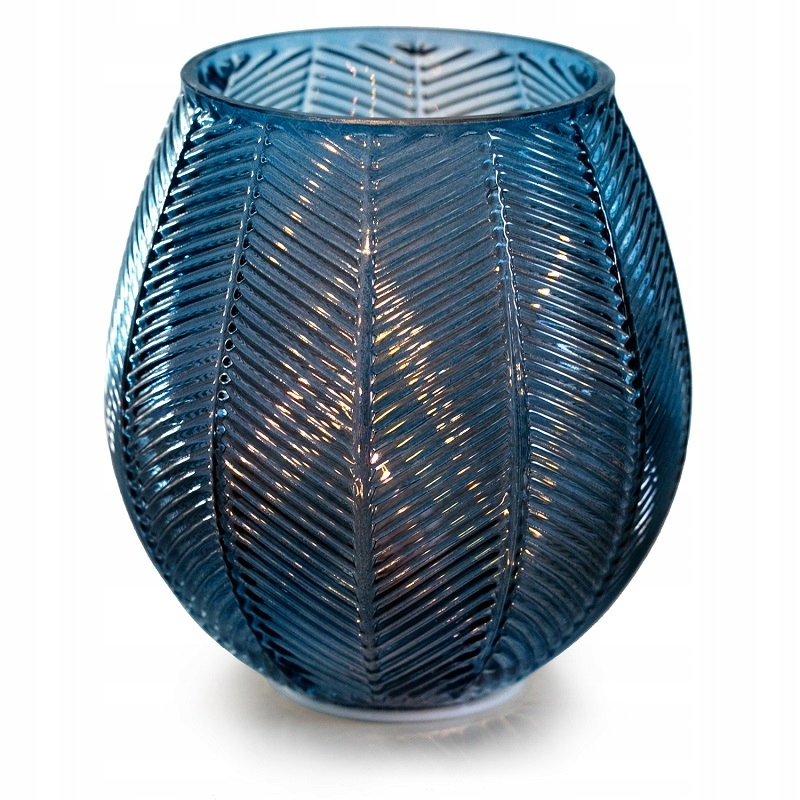 

Szklana dekoracja lampion lampki Led Granatowy
