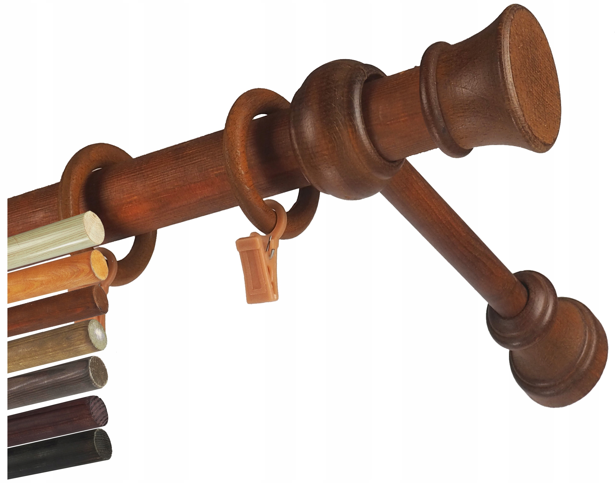 Karnisz drewniany fi 28 2,8 m pojedynczy 280 cm