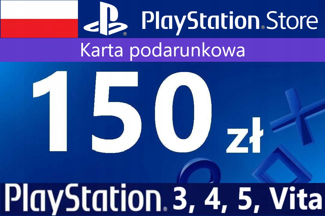 PlayStation 150 zł PSN Network Store Kod PS5 PS4 PS3