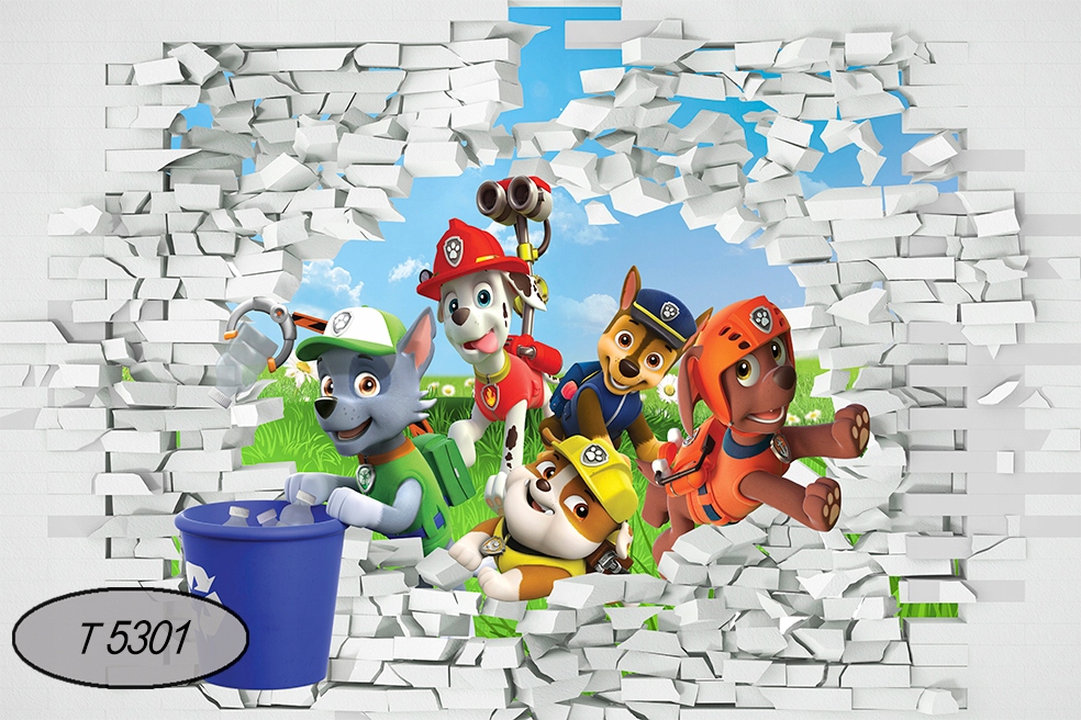 Fototapeta Dla Dziecka Psi patrol Bajka Efekt 3D na Wymiar duzo wzorów Płeć chłopcy dziewczynki