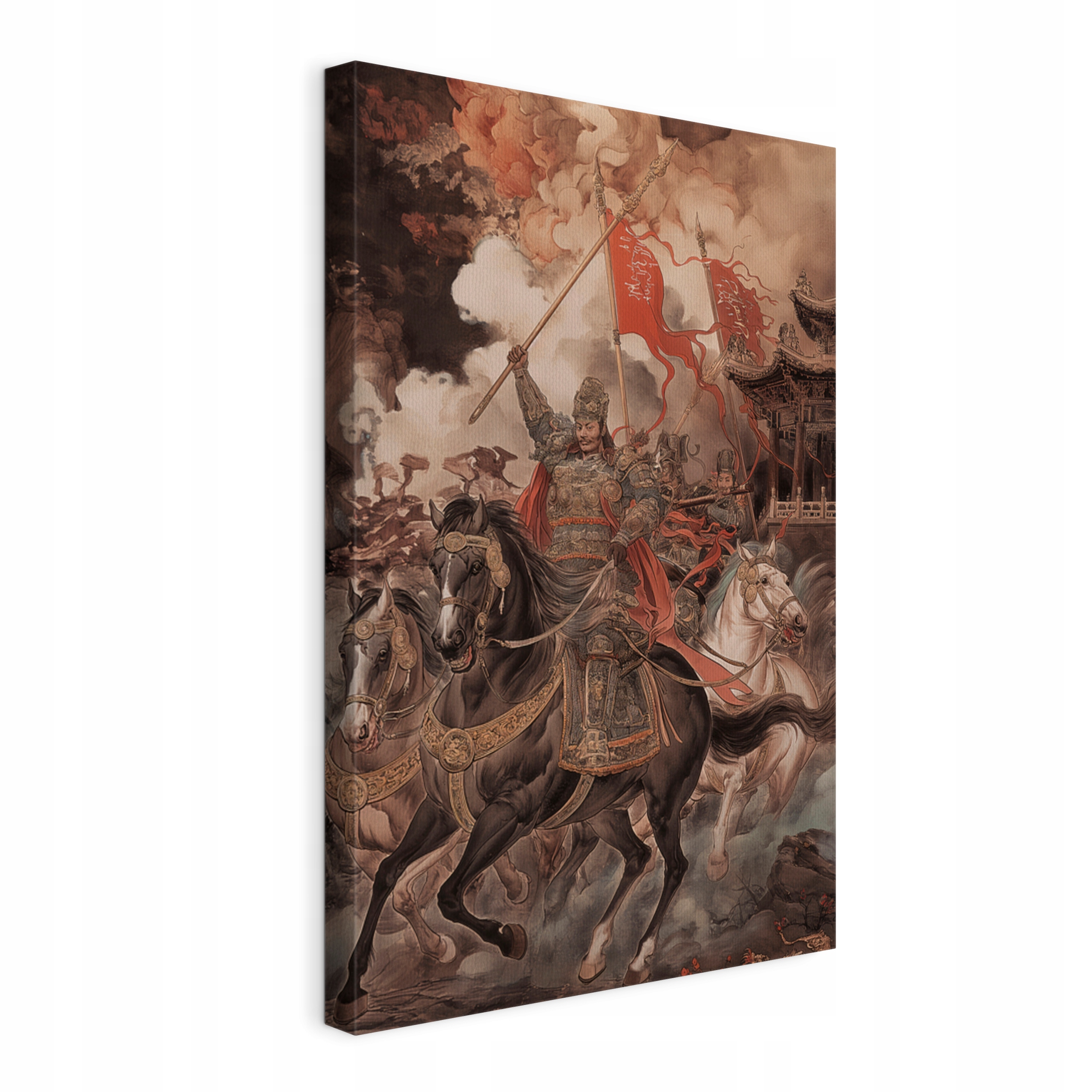 Obraz na plátně Čínský jezdec Bitva Vintage do obývacího pokoje Ložnice 70x100