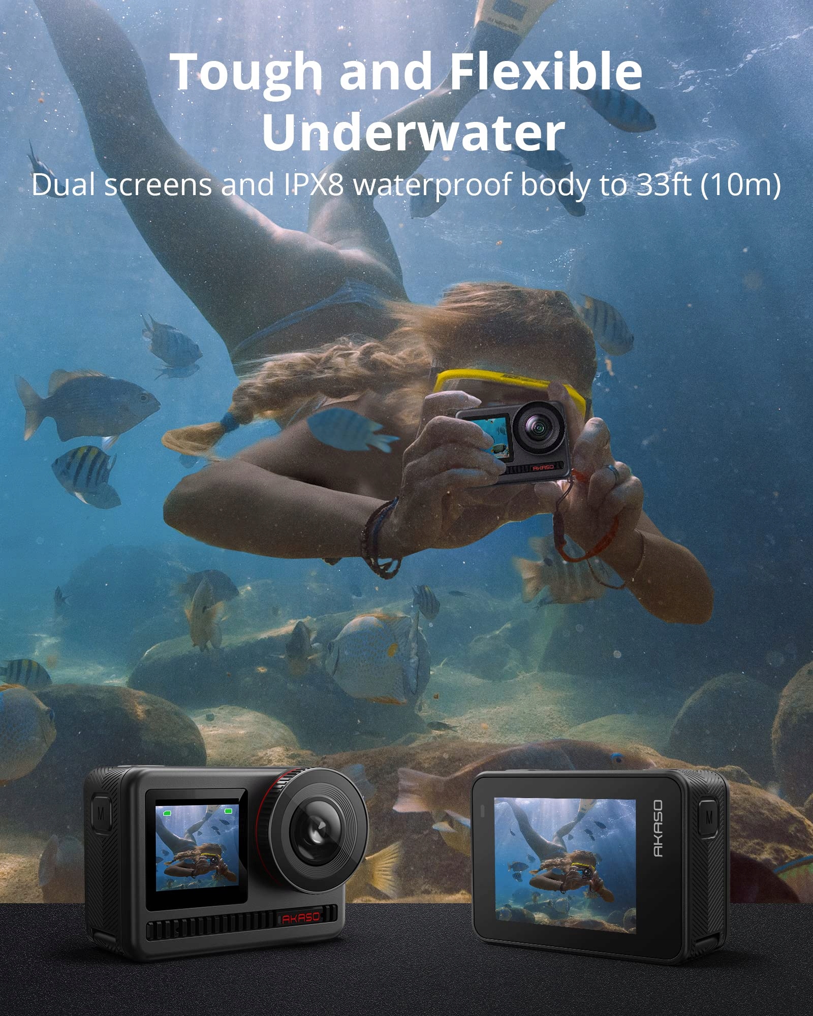 AKASO Kamera Sportowa 4K 60FPS 48MP WiFi Wodoodporna — miniatura 3