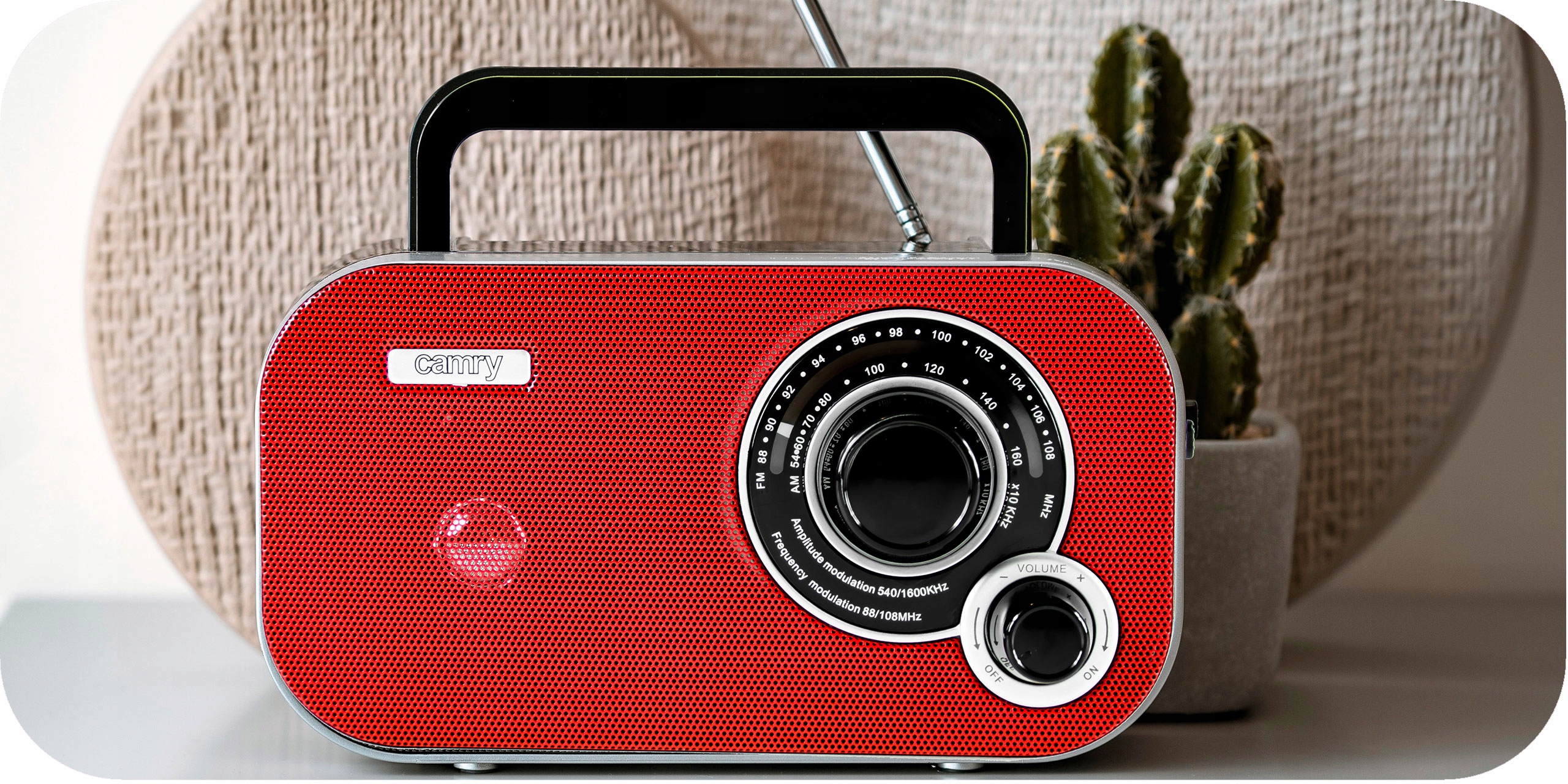 CR 1140 Red Radio Przenośne z Regulacją Głośności i Anteną Teleskopową