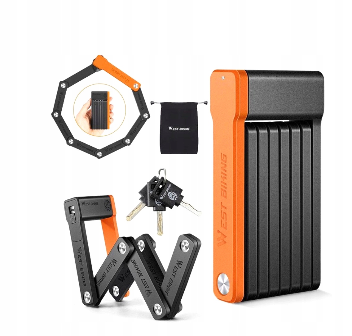 Zabezpieczenie rowerowe zapięcie składane West Biking Mini Folding Lock