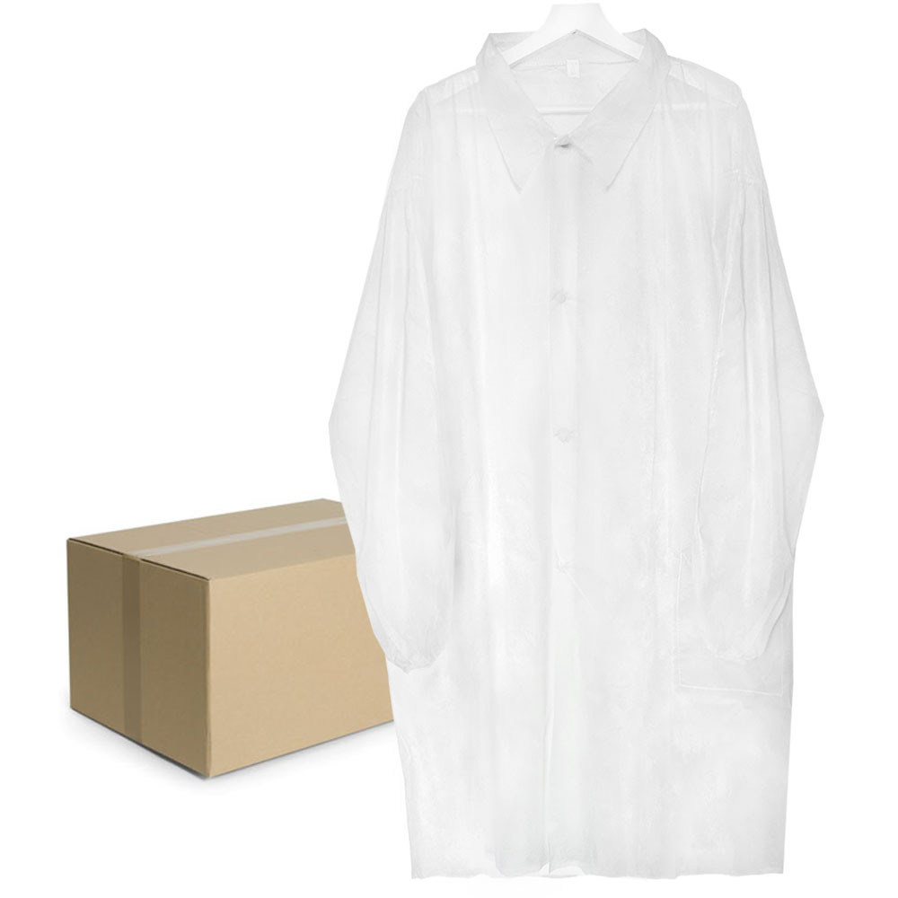 Jednorázová zástěra bílá 2XL na patentky gastro agro box 100 Ks