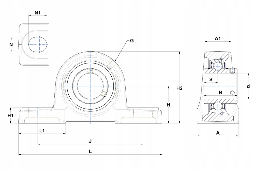 Łożysko Samonastawne w oprawie UCP 212 Marka ISB
