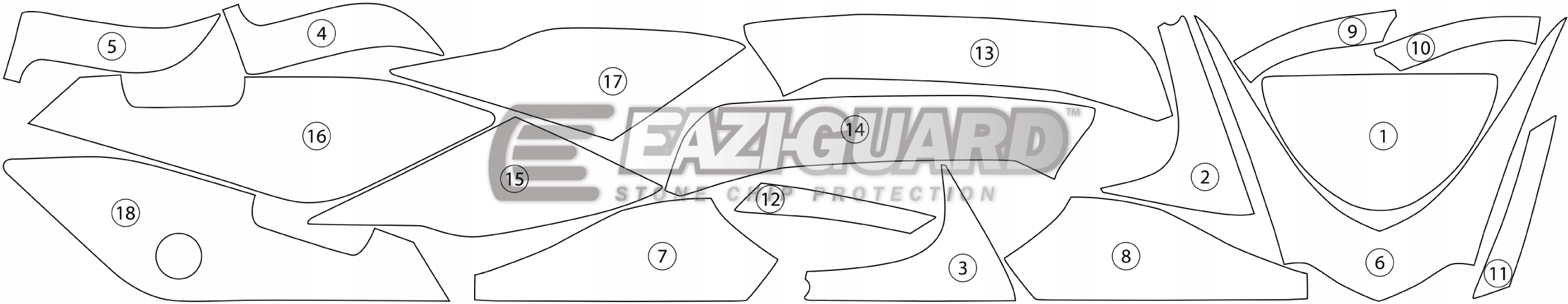 APRILIA TUONO V4 2015-2017 защитная пленка обтекатель