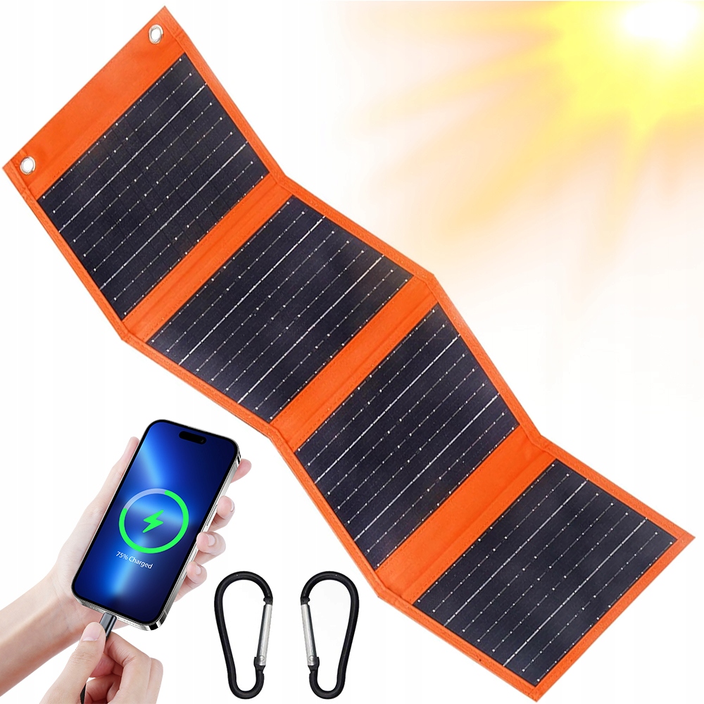 Turistický Solární Panel 25W Skládací Nabíječka Usb-a Usb-c 5V