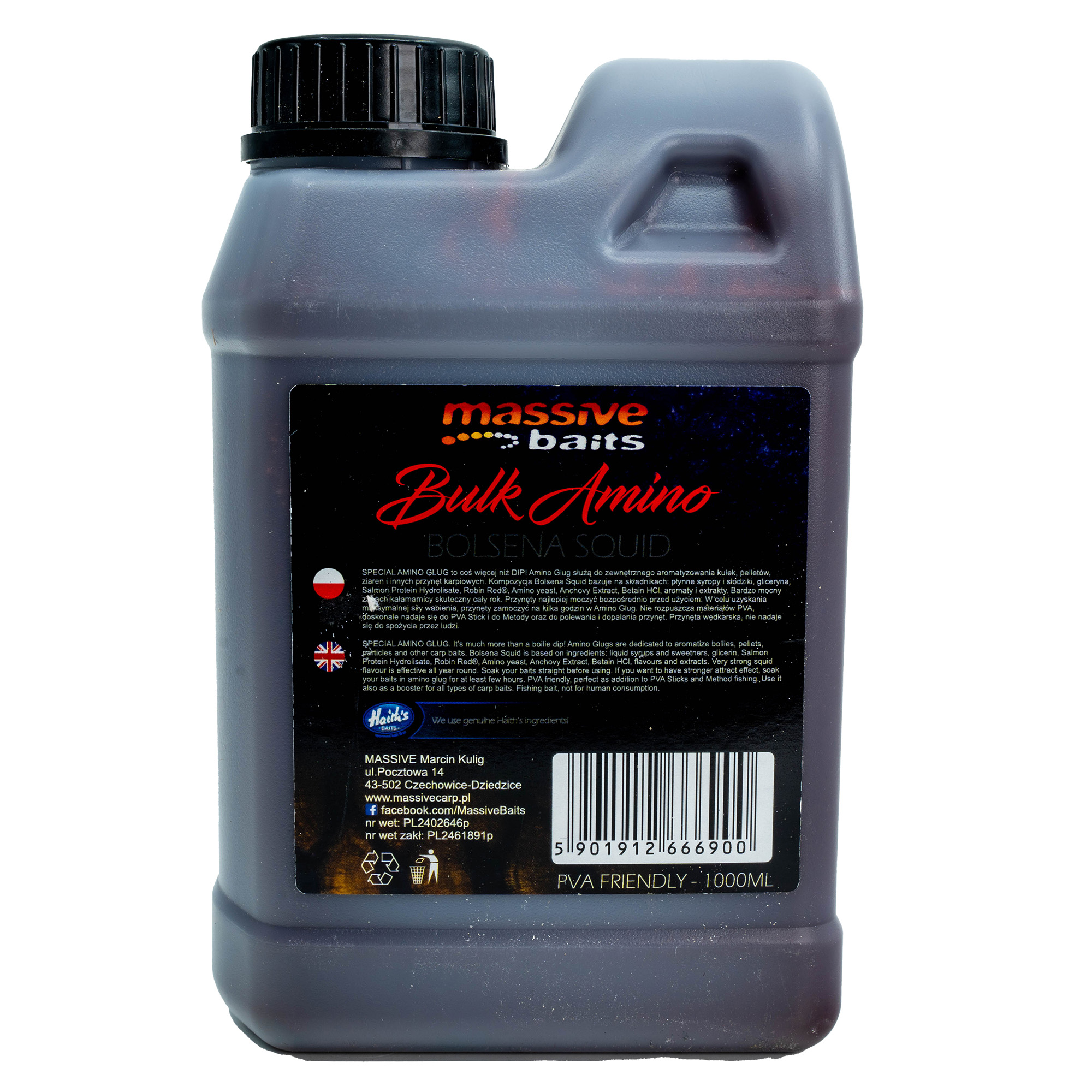 Liquid Massive Baits Bulk Amino Bolsena Squid 1 l