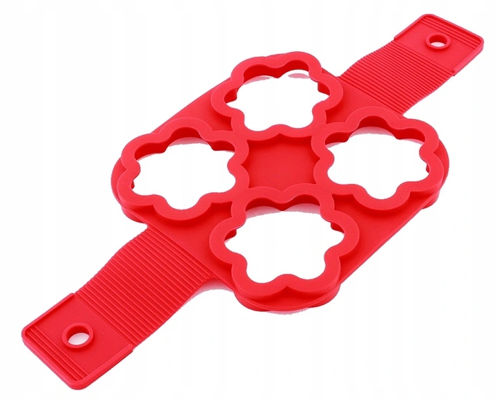 SILIKONOWA FORMA DO NALEŚNIKÓW JAJEK BABECZEK KWIATY CZERWONA SOLIDNA Wysokość 15 mm