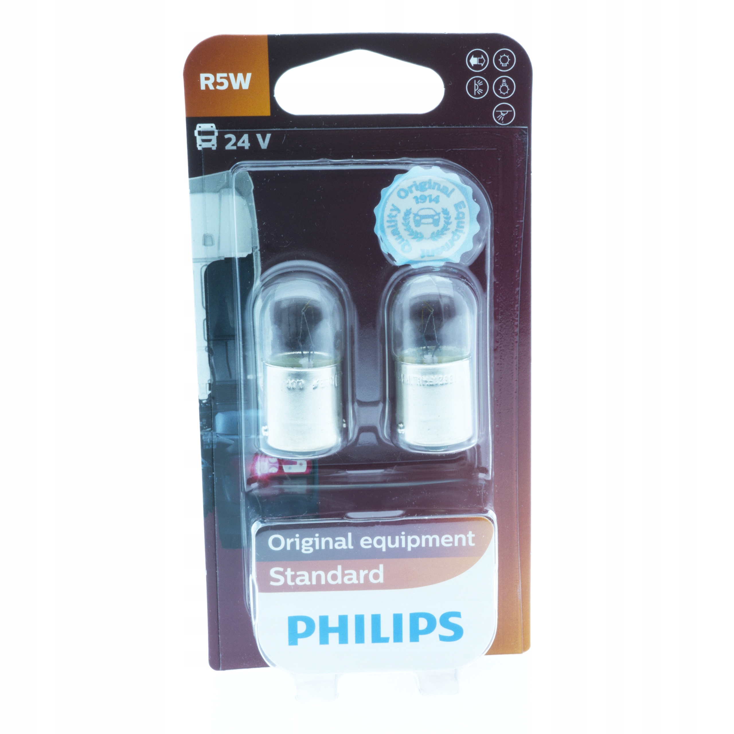 Żarówki halogenowe R5W 5 W Philips x2 szt.