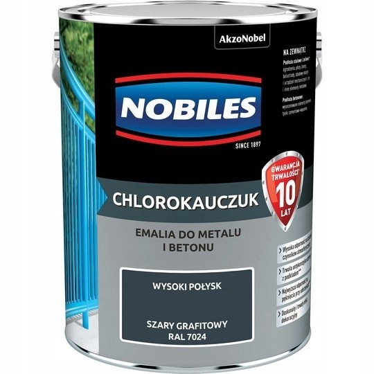 

Chlorokauczuk 5L RAL7024 Szary Grafit-owy Nobiles