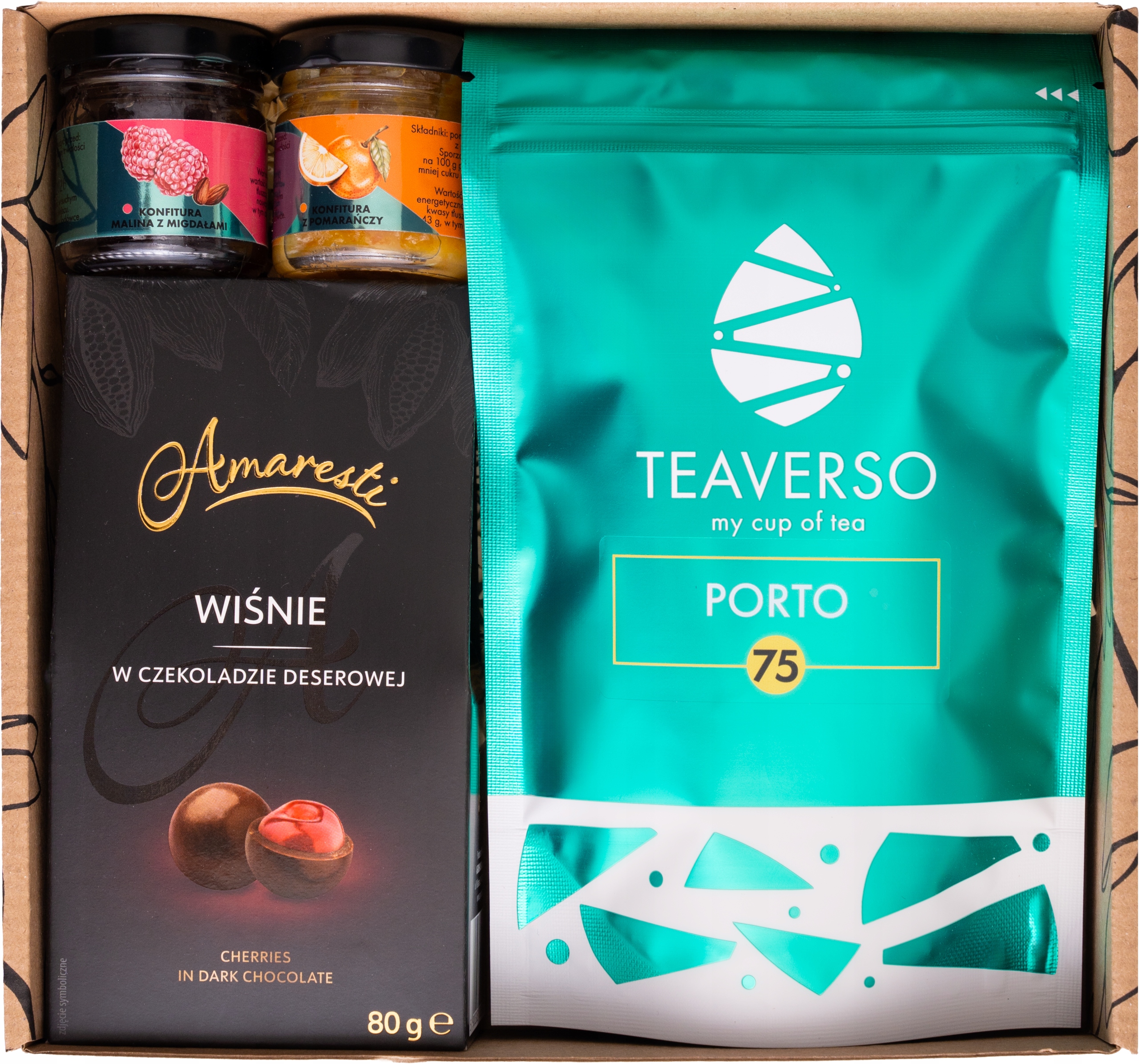 Levně Sada Dárkových Košů Čaj Bakalie 2X Zavařenina Jako Dárek