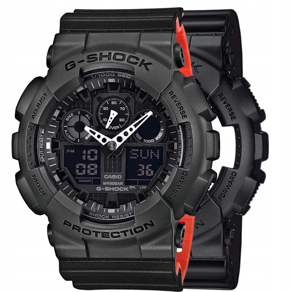 Sada G-shock GA-100-1A1ER Šedá Černá, Červená