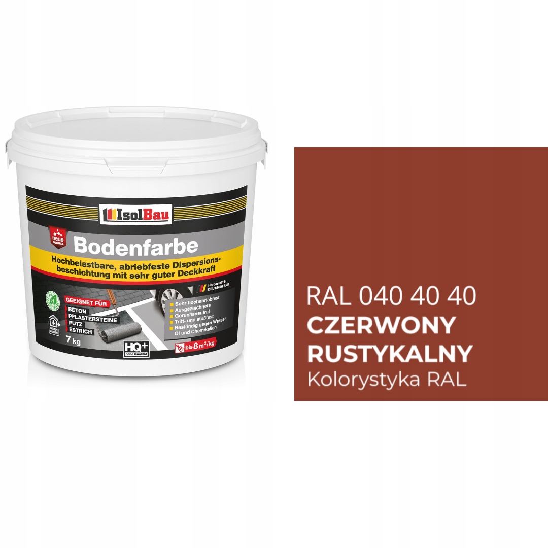 Farba do betonu kostki drewna metalu uniwersalna Bodenfarbe Rustikalrot 7KG