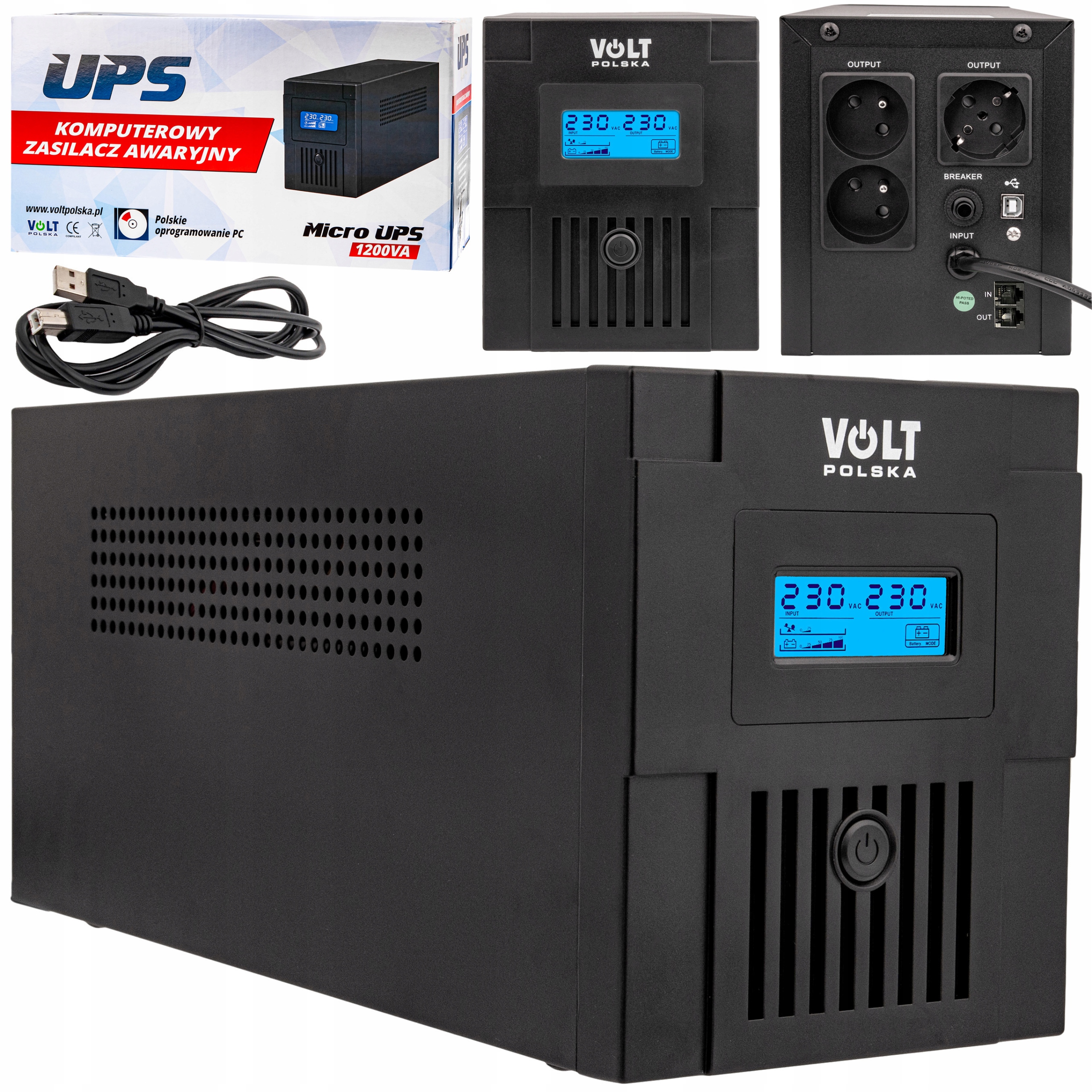

Zasilacz Awaryjny Ups LCD 1200VA 720W Program