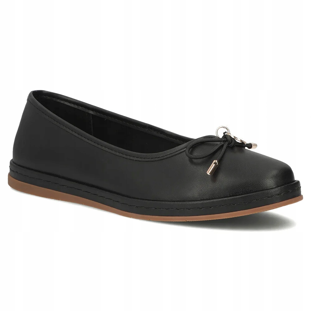 Buty damskie skórzane baleriny kokardka lekkie Filippo płaskie r.36