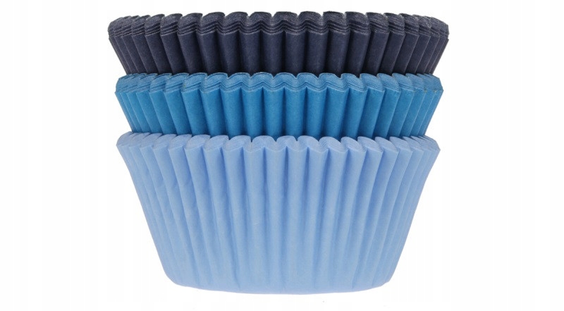 

Papilotki do muffinek niebieskie, mix, 75 szt.