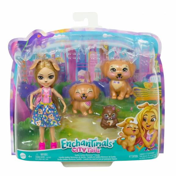 Enchantimals Rodzina Pieski Gerika Golden Retriever Lalka + figurki HHB85 Nazwa Gerika Golden Retriever Lalka