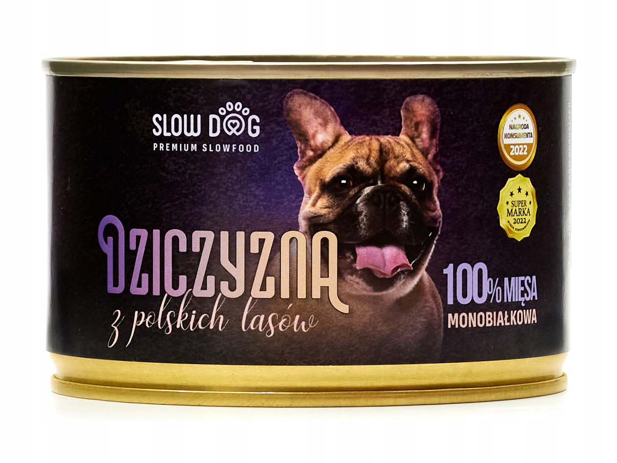 Vlhké krmivo Slow Dog – zvěřina z Polské lesů – 100 % masa 6x410 g Dárek