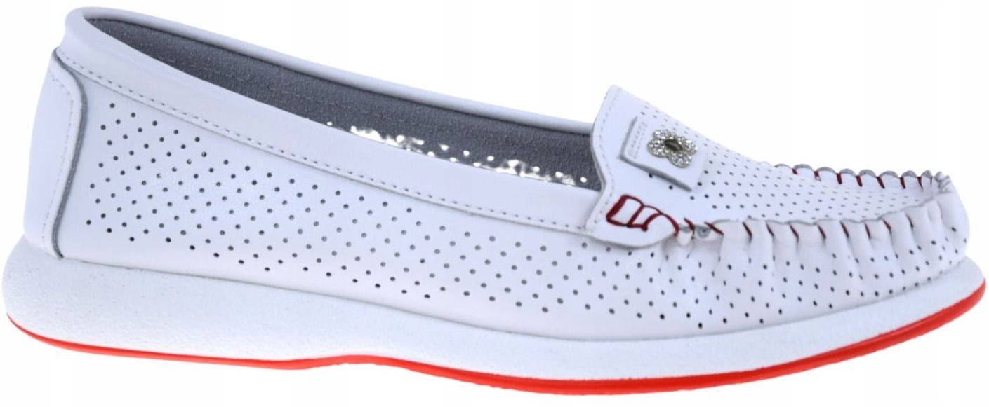 Dámské Mokasíny V Bílé Barvě Komfort, Barský Styl LR51-673 R36