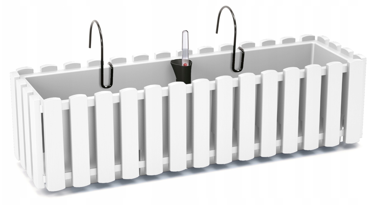 

Doniczka skrzynka balkonowa na balustradę biała